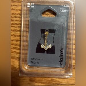 Titanium Gold Belly Naval Ring 14G 1.6mm